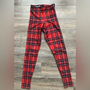 Blackmilk Tartan Red and Black Leggings